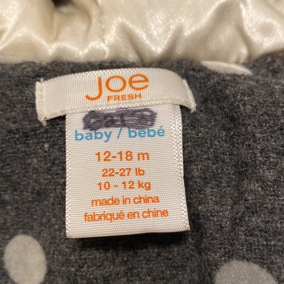 Girl’s Size 12-18 Months Fall/Spring Grey with Polka Dots Wool-blend Jacket - Picture 5 of 7